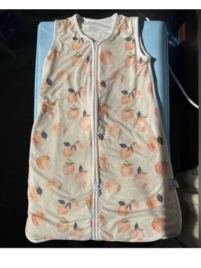 Peach Print Sleeveless Baby Sleep Sack - White/Peach